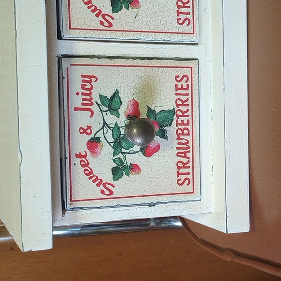 NWT Lucy Hatch Strawberry Storage Cabinet for Table or Wall, 3 Drawers - Picture 2 of 12